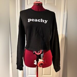 Bella Canvas Cropped Black 'Peachy' Sweatshirt